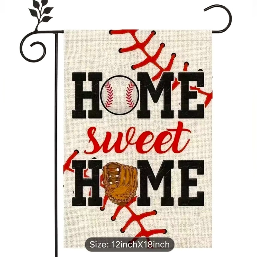 Baseball Outdoor Sign Garden decor Spring MLB 12”x18” Home Sweet Home #2